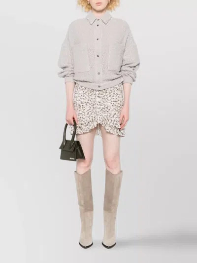 Iro Pabli Textured Weave Cotton Jacket With Patch Pockets In Gray