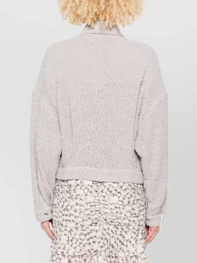 Iro Pabli Textured Weave Cotton Jacket With Patch Pockets In Gray