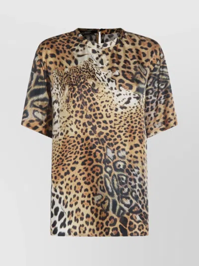 Roberto Cavalli Multicolour Jaguaro T-shirt In Neutrals