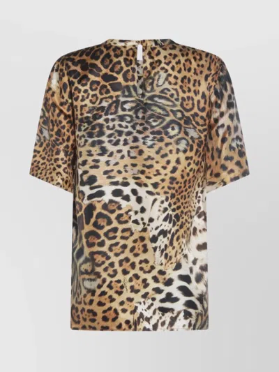 Roberto Cavalli Multicolour Jaguaro T-shirt In Neutrals