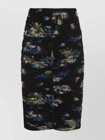 Blumarine Gonna In Tulle Stretch Stampato  Donna In Black