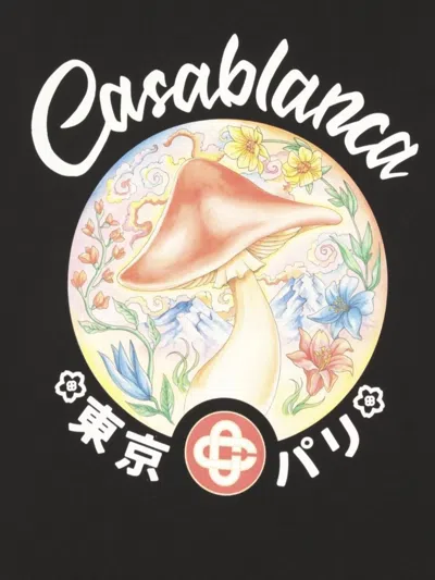 Casablanca Mushroom Emblem T-shirt In Black
