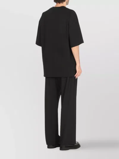 Moschino Crystal Logo Crew Neck T-shirt With Short Sleeves In Black