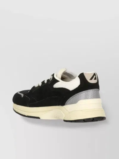 Autry Leather And Fabric Sneakers In Black