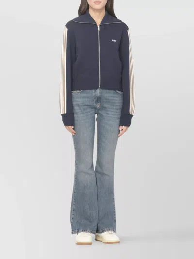 Autry High Neck Zip-up Sweatshirt In Blue