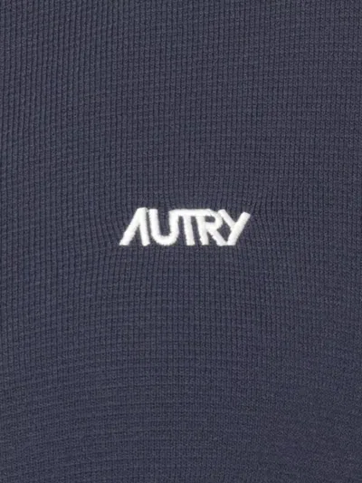 Autry High Neck Zip-up Sweatshirt In Blue