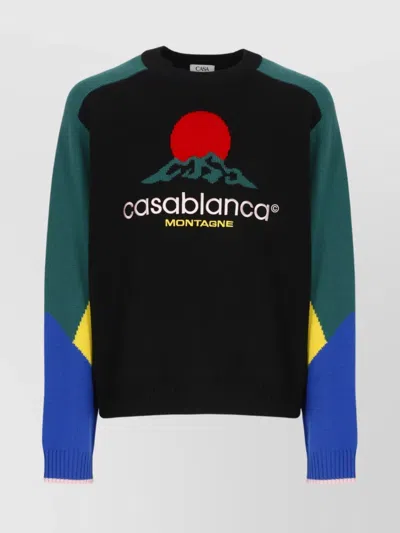 Casablanca Crewneck Merino Wool Jumper In Multi