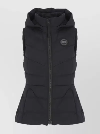 Canada Goose Quilted Hooded Sleeveless Gilet In Black