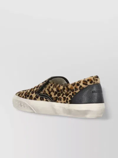 Golden Goose Brown Low Top Sneakers With Embossed Logo On The Heel And All-over Leopard Motif In Leather Woman
