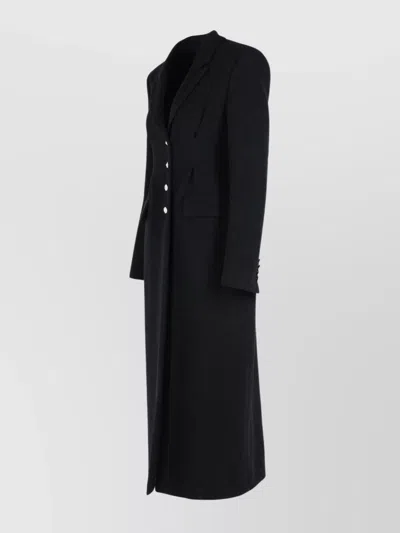 Alessandra Rich Wool Blend Coat Button Detailing In Black