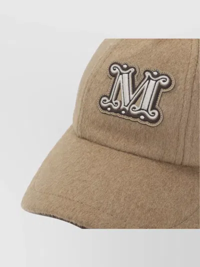Max Mara Camel Brown Camel Wool Fedora Logo Baseball Hat