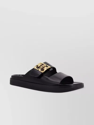 Givenchy Liquid Dad Leather Slides With 4g Hardware In Black