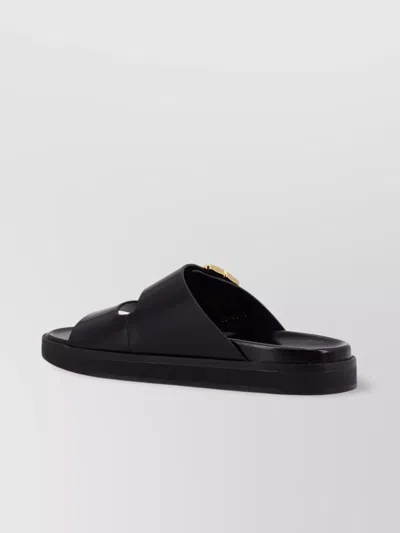 Givenchy Liquid Dad Leather Slides With 4g Hardware In Black