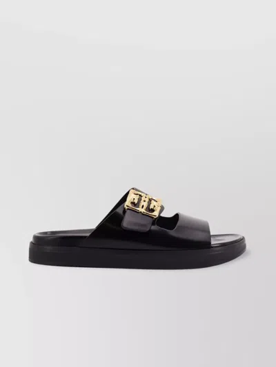 Givenchy Liquid Dad Leather Slides With 4g Hardware In Black