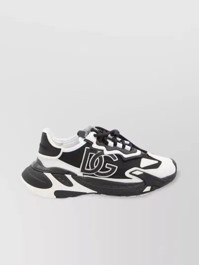 Dolce & Gabbana Day Faster White Sneakers In Black