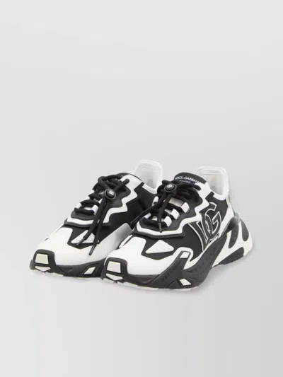Dolce & Gabbana Day Faster White Sneakers In Black