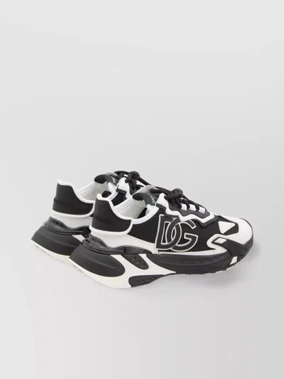 Dolce & Gabbana Day Faster White Sneakers In Black