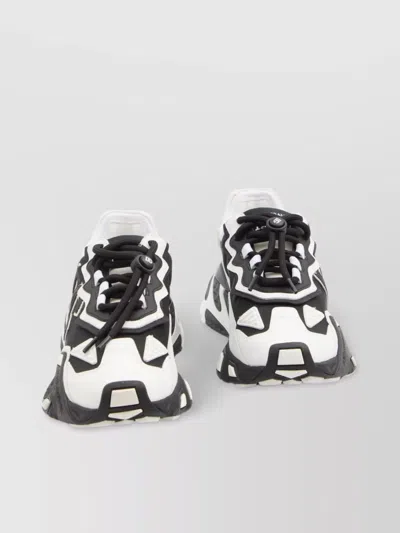 Dolce & Gabbana Day Faster White Sneakers In Black