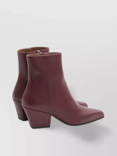 Paris Texas Jane Ankle Boots Texan Heel In Burgundy