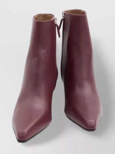 Paris Texas Jane Ankle Boots Texan Heel In Burgundy