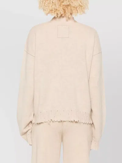 Uma Wang Cashmere Sweater With Fringed Hem In Neutral