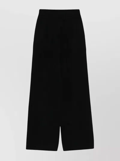 Uma Wang Ribbed Texture Wide Leg Trousers In Black