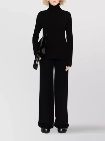 Uma Wang Ribbed Texture Wide Leg Trousers In Black