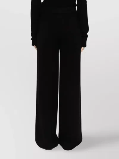 Uma Wang Ribbed Texture Wide Leg Trousers In Black