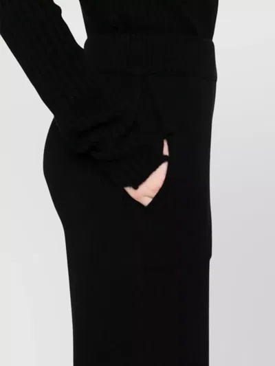 Uma Wang Ribbed Texture Wide Leg Trousers In Black