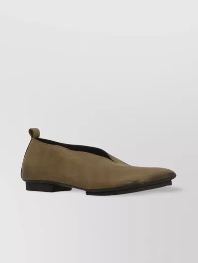 Uma Wang Lace-up Ballet Shoes Squared Toe In Green