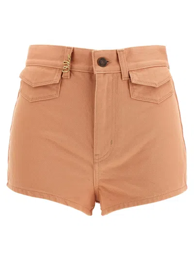 Chloé Chloe Women Salmon Denim Shorts In Pink