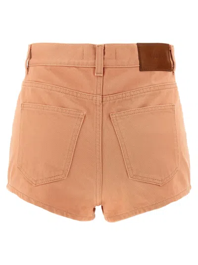 Chloé Chloe Women Salmon Denim Shorts In Pink