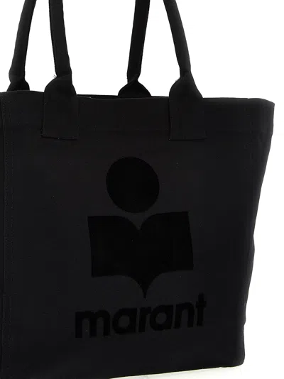 Isabel Marant Étoile Structured Black Cow Leather Tote With Subtle Logo In Black