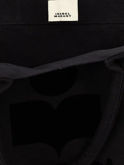 Isabel Marant Étoile Structured Black Cow Leather Tote With Subtle Logo In Black