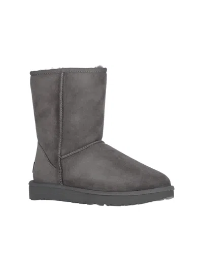 Ugg Grey Suede Ankle Boots In Gray