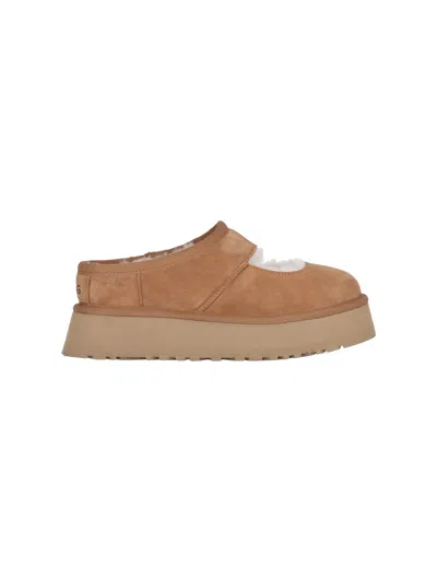 Ugg 44mm Bea Shearling & Suede Mules In Brown