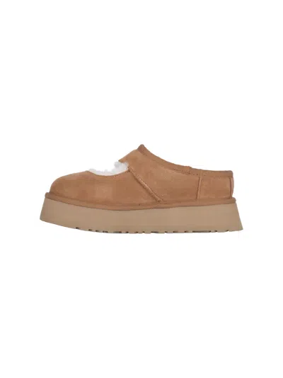 Ugg 44mm Bea Shearling & Suede Mules In Brown
