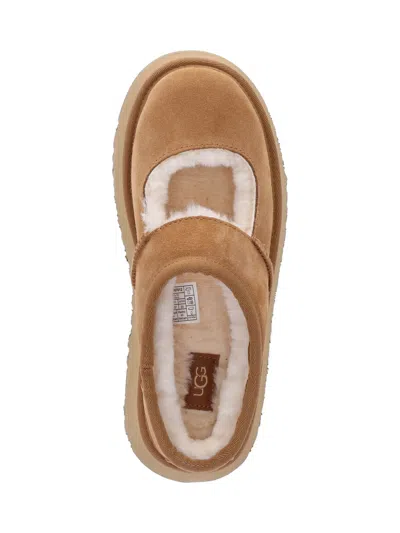 Ugg 44mm Bea Shearling & Suede Mules In Brown
