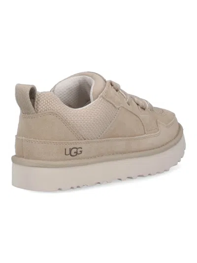 Ugg Lo Lowmel Beige Sneakers With Mesh Inserts And Logo On The Side In Suede Man In Multi