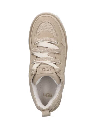 Ugg Lo Lowmel Beige Sneakers With Mesh Inserts And Logo On The Side In Suede Man In Multi