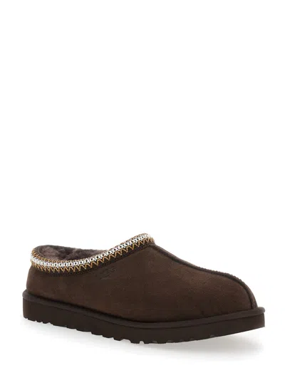 Ugg Tasman Cocoa-coloured Eather Slip-ons In Brown