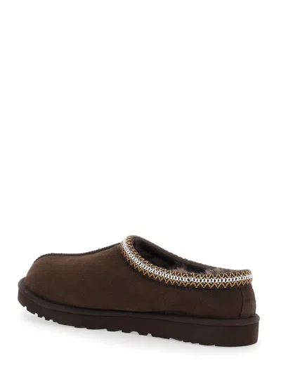 Ugg Tasman Cocoa-coloured Eather Slip-ons In Brown