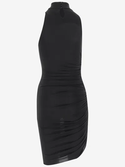 Jacquemus Piazza Asymmetrical Hem Dress In Black