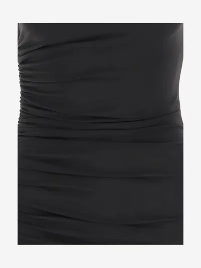 Jacquemus Piazza Asymmetrical Hem Dress In Black