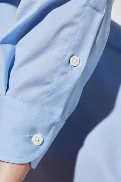 Emporio Armani Micro Chevron Textured New York Fit Shirt In Blue