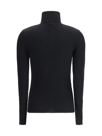 Wolford Ribbed Turtleneck Sweater In Virgin Wool In Black