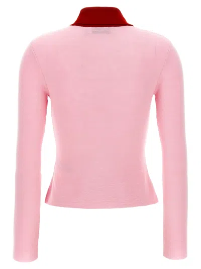 Self-portrait Merino Wool Cardigan In Pink