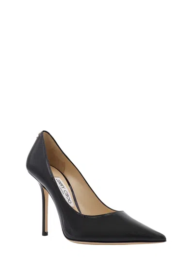 Jimmy Choo Love 85 Black Patent Leather Pumps In Brown