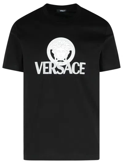 Versace Medusa Logo T-shirt In Black