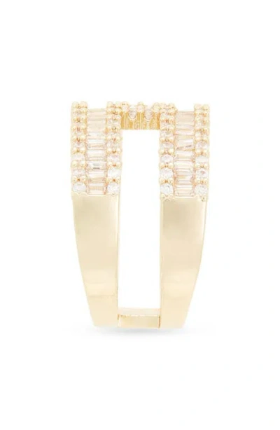 Nordstrom Rack Baguette Cubic Zirconia Statement Ring In Gold